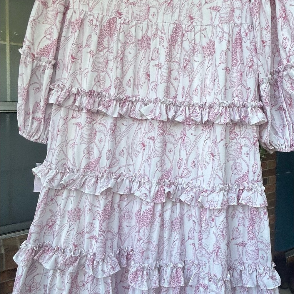 Dainty Jewells Pale Pink Floral Tiered Ruffle Maxi Dress - Picture 2 of 5